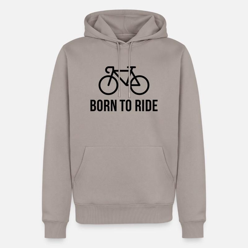 Born To Ride (Bicyclette / Vélo De Course) - Sweat à capuche Premium bio Homme - taupe
