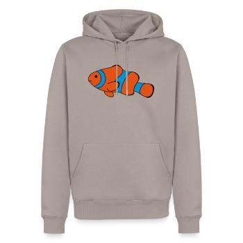 Clown Fish Drawing - Men’s Premium Organic Hoodie - taupe - Front - Nico (187cm)