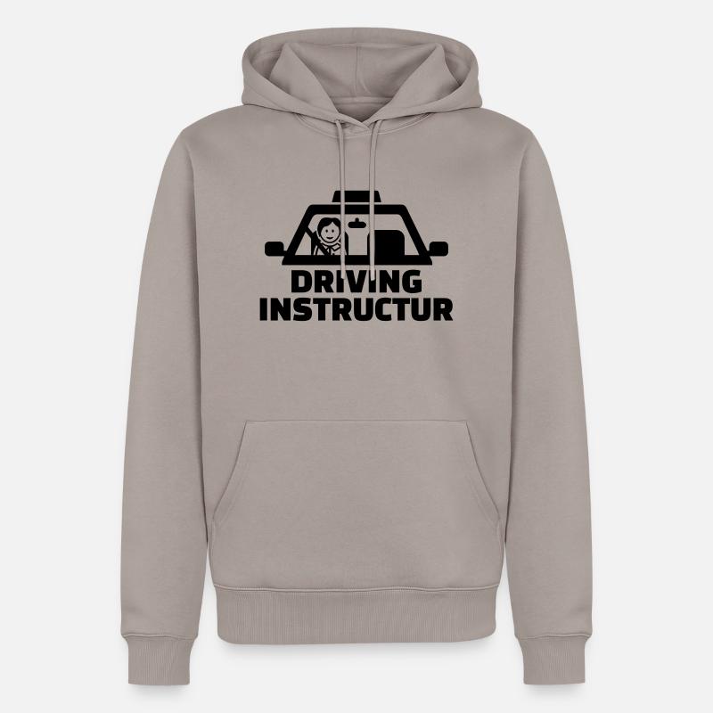 Driving instructor - Sweat à capuche Premium bio Homme - taupe