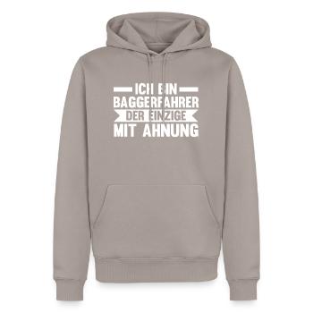 Baggerfahrer Job Baustelle Geschenk - Männer Premium Bio Hoodie - Taupe - Vorne - Nico (187cm)