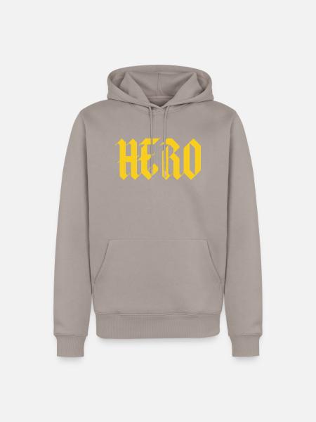 Gothic Hero Text - Männer Premium Bio Hoodie - Taupe
