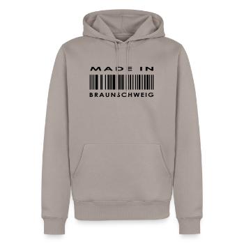 Braunschweig - Männer Premium Bio Hoodie - Taupe - Vorne - Nico (187cm)