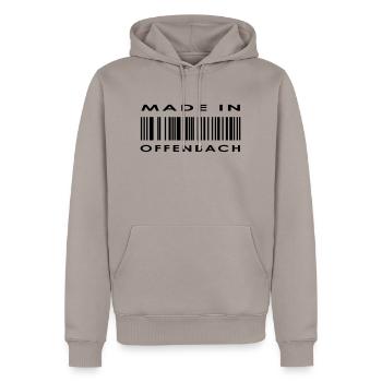 Offenbach - Männer Premium Bio Hoodie - Taupe - Vorne - Nico (187cm)