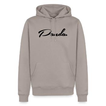 panda. - Männer Premium Bio Hoodie - Taupe - Vorne - Nico (187cm)