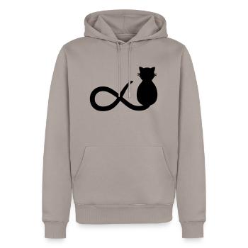 Unendlichkeit Katze - Männer Premium Bio Hoodie - Taupe - Vorne - Nico (187cm)