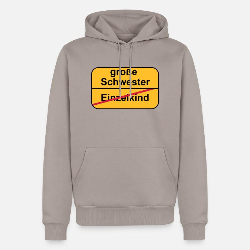 große Schwester - Männer Premium Bio Hoodie - Taupe