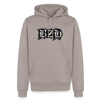 bzh - Men’s Premium Organic Hoodie - taupe - Front - Nico (187cm)
