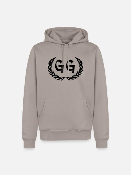 gg - Sweat à capuche Premium bio Homme - taupe