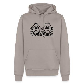Bros 4 Life Comic Design - Männer Premium Bio Hoodie - Taupe - Vorne - Nico (187cm)