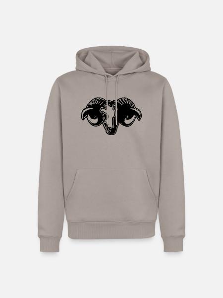 Widder horoskop stilisiert - Männer Premium Bio Hoodie - Taupe