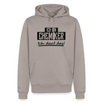 ich bin chemiker - Männer Premium Bio Hoodie - Taupe - Vorne - Nico (187cm)
