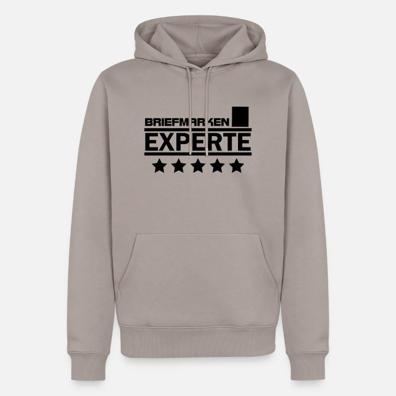 briefmarken experte - Männer Premium Bio Hoodie - Taupe