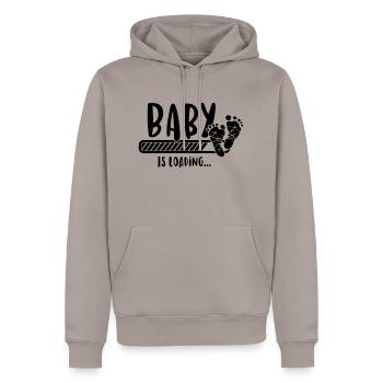 Baby is loading - Baby lädt-Schwangerschaft-Geburt - Männer Premium Bio Hoodie - Taupe - Vorne - Nico (187cm)
