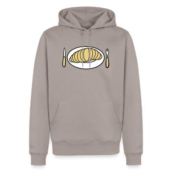 Riesige eklige Larve - Männer Premium Bio Hoodie - Taupe - Vorne - Nico (187cm)