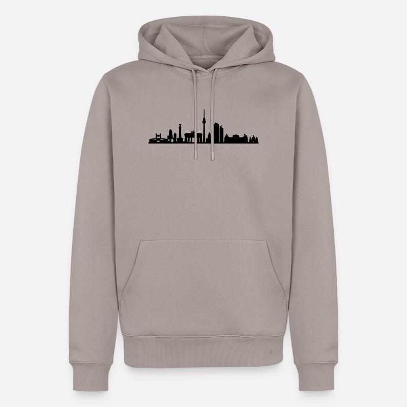 Skyline - Berlin - Männer Premium Bio Hoodie - Taupe