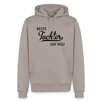 Beste Tochter der Welt - Männer Premium Bio Hoodie - Taupe - Vorne - Nico (187cm)