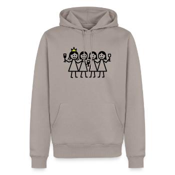 Anniversaire de poule - Sweat à capuche Premium bio Homme - taupe - Devant - Nico (187cm)