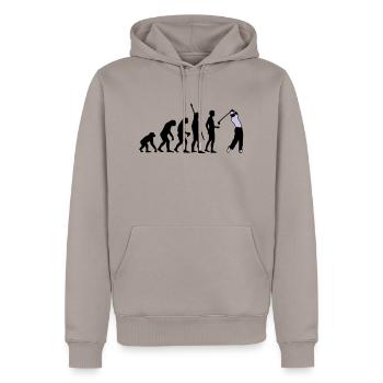 evolution_golf_b_2c - Men’s Premium Organic Hoodie - taupe - Front - Nico (187cm)
