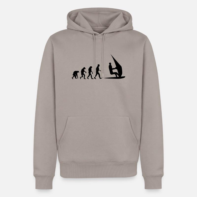 windsurf evolution - Männer Premium Bio Hoodie - Taupe