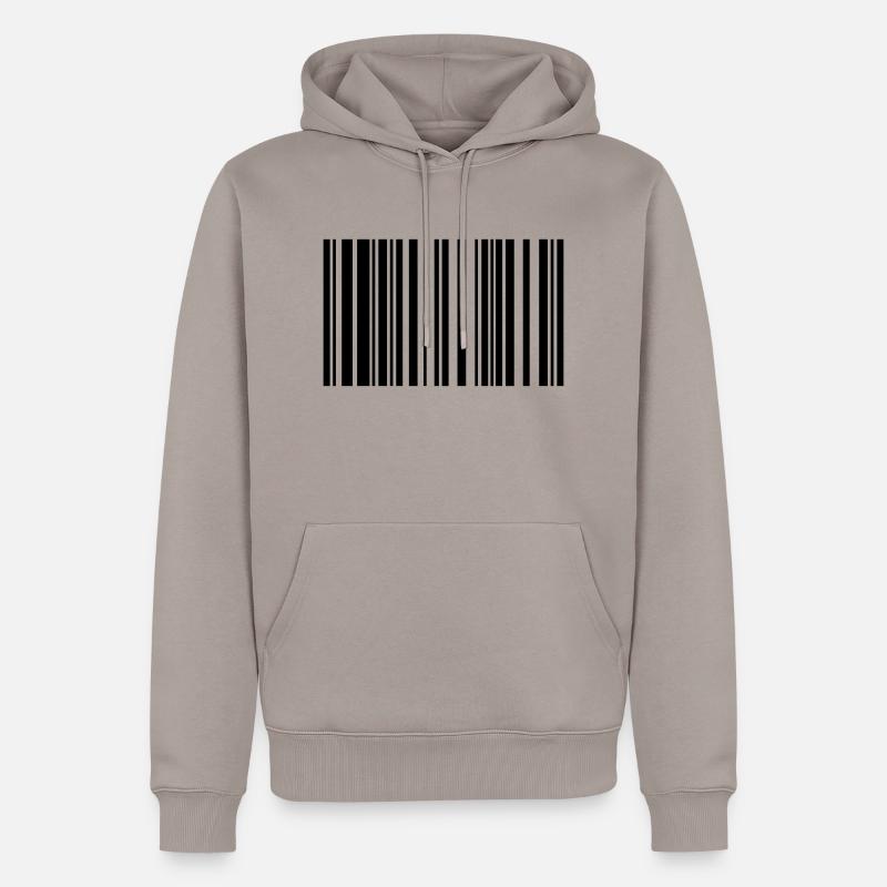 Barcode - Sweat à capuche Premium bio Homme - taupe
