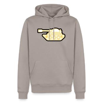 Panzer - Männer Premium Bio Hoodie - Taupe - Vorne - Nico (187cm)
