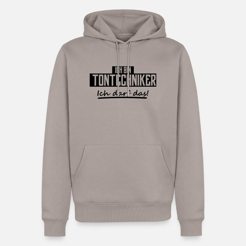 ich bin tontechniker - Männer Premium Bio Hoodie - Taupe
