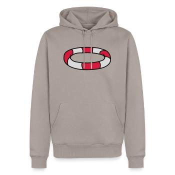 Conception du logo Lifebuoy - Sweat à capuche Premium bio Homme - taupe - Devant - Nico (187cm)