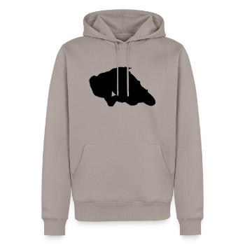 MotoGP # 1 - Sweat à capuche Premium bio Homme - taupe - Devant - Nico (187cm)