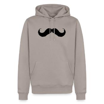 Mustache - Männer Premium Bio Hoodie - Taupe - Vorne - Nico (187cm)