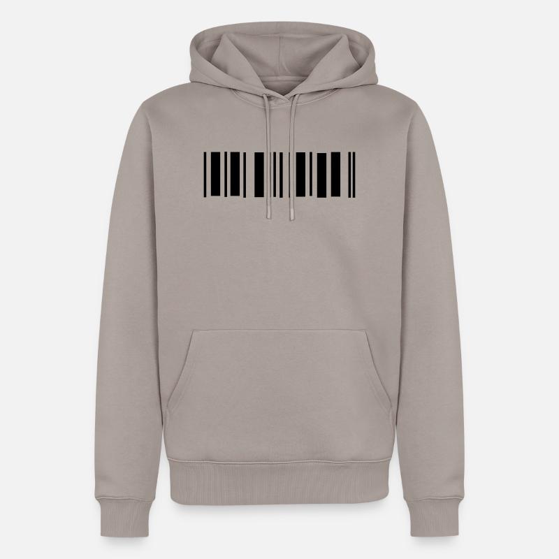 barcode - Sweat à capuche Premium bio Homme - taupe