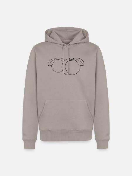 2 pfirsiche lecker frucht früchte - Männer Premium Bio Hoodie - Taupe
