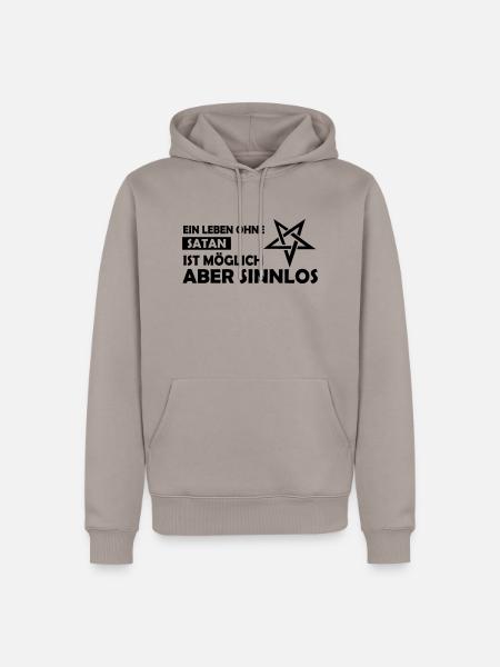 ein leben ohne satan - Männer Premium Bio Hoodie - Taupe