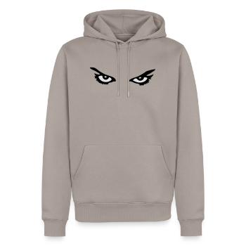 Evil Eye 2 - Men’s Premium Organic Hoodie - taupe - Front - Nico (187cm)