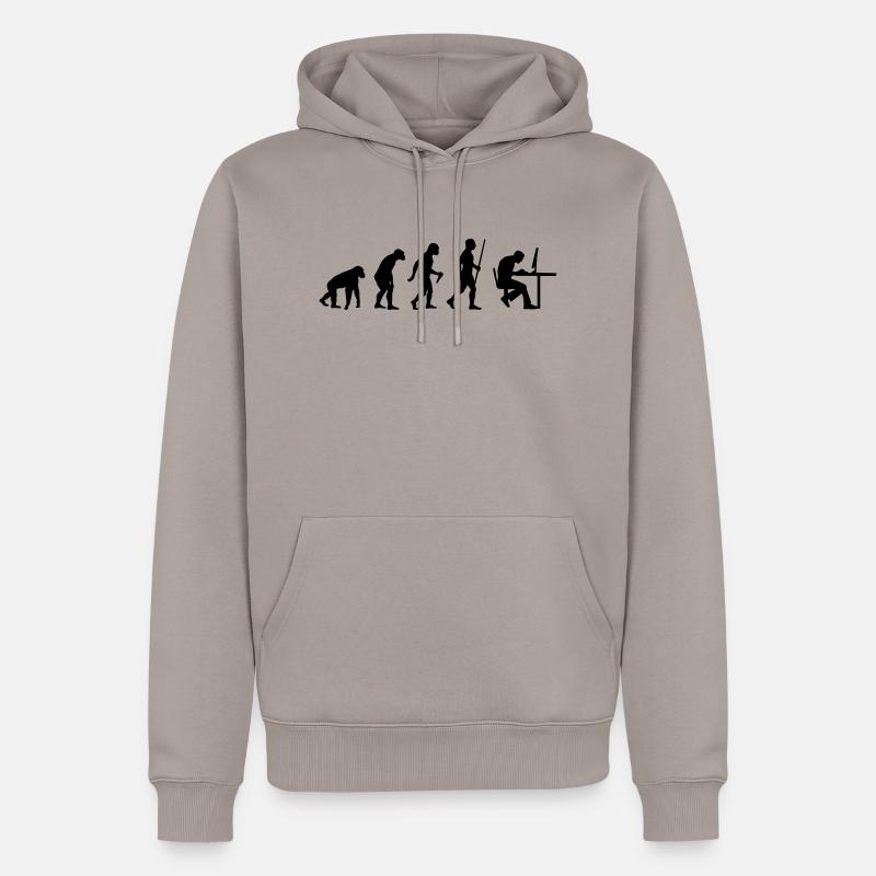 Geek Evolution - Sweat à capuche Premium bio Homme - taupe