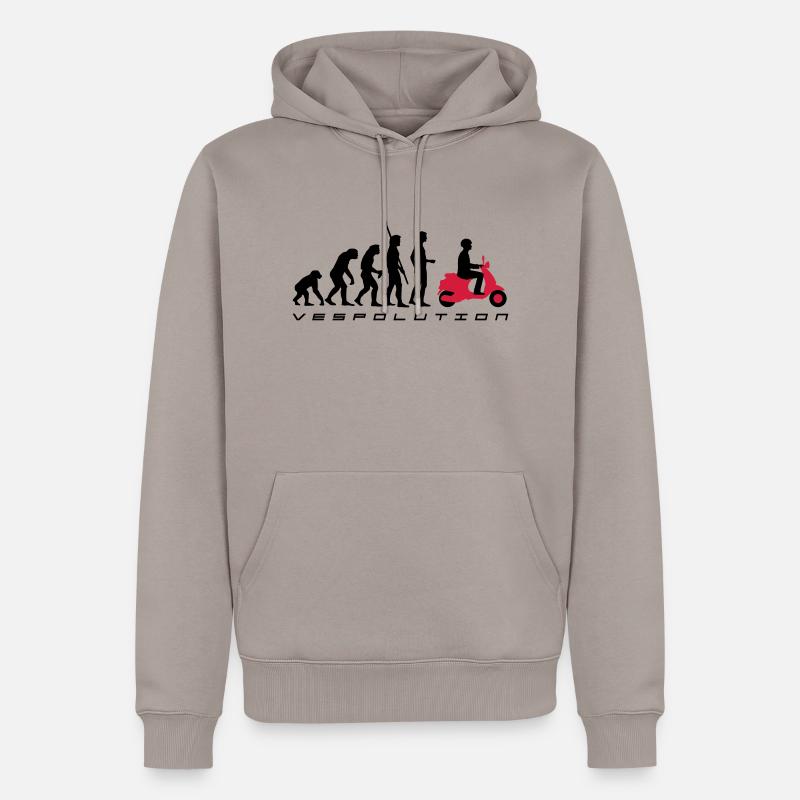 vespolution evolution__b_2c - Männer Premium Bio Hoodie - Taupe