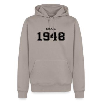 cadeau d'anniversaire 1948 - Sweat à capuche Premium bio Homme - taupe - Devant - Nico (187cm)