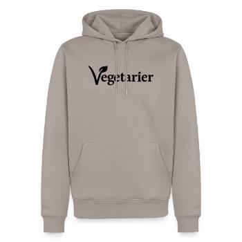 Vegetarier - Männer Premium Bio Hoodie - Taupe - Vorne - Nico (187cm)