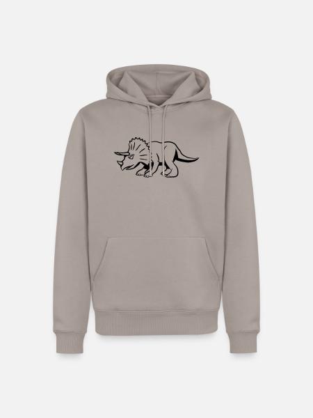 Saurier dinosaurier Pentaceratops - Männer Premium Bio Hoodie - Taupe