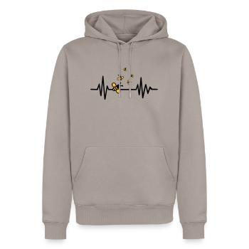 Biene - Männer Premium Bio Hoodie - Taupe - Vorne - Nico (187cm)