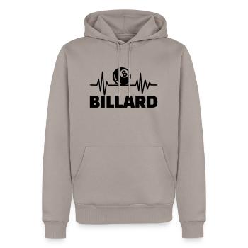 Billard - Männer Premium Bio Hoodie - Taupe - Vorne - Nico (187cm)