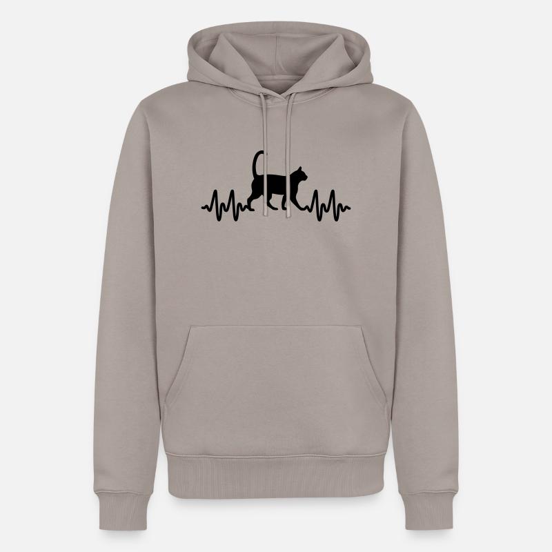 chats - Sweat à capuche Premium bio Homme - taupe