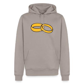 Anneaux de mariage - Sweat à capuche Premium bio Homme - taupe - Devant - Nico (187cm)