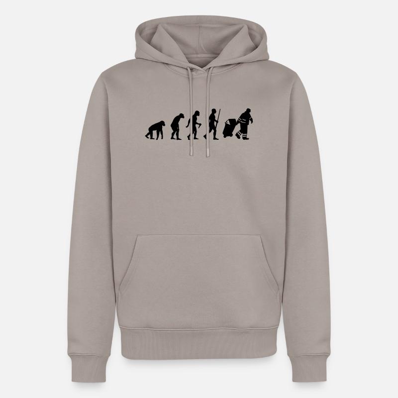 Garbage Man evolution - Männer Premium Bio Hoodie - Taupe