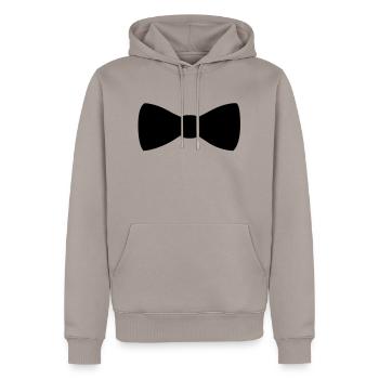 fliege_krawatte_1__f1 - Sweat à capuche Premium bio Homme - taupe - Devant - Nico (187cm)