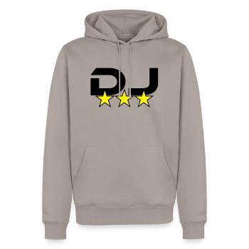 DJ *** - Sweat à capuche Premium bio Homme - taupe - Devant - Nico (187cm)