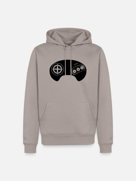 Mega Retro Controller - Männer Premium Bio Hoodie - Taupe