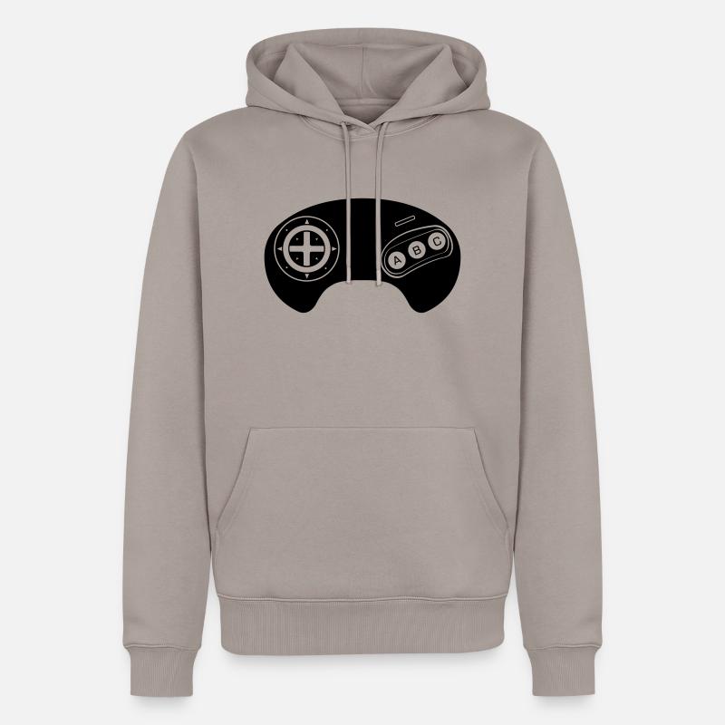 Mega Retro Controller - Männer Premium Bio Hoodie - Taupe