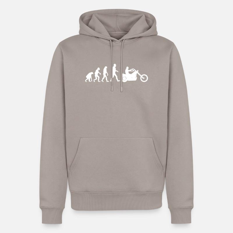 Biker Evolution Chopper - Männer Premium Bio Hoodie - Taupe