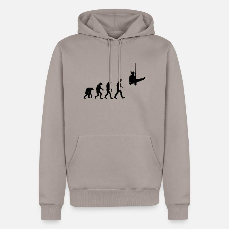 rings evolution - Sweat à capuche Premium bio Homme - taupe