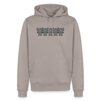 5 Hasen Fünf Freunde Team Crew Menschenkette Hände - Männer Premium Bio Hoodie - Taupe - Vorne - Nico (187cm)